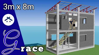 Small House Design 3x8m (2 Storey House)
