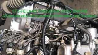 Land cruiser 6 cylinder Block Type 1FZ-FE Engine. All sensors and Engine components Location.