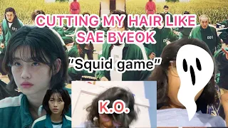 Cutting my hair like HoYeon Jung aka SAE BYEOK || squid game star || @rookie_jaya