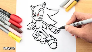 How to Draw SUPER SONIC (Flying)