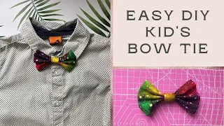 Fast and easy DIY boys bow tie tutorial | How to make a basic clip-on bow tie for kids