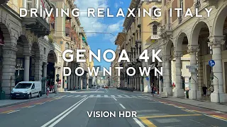 Driving Italy Genoa in 4K - Around downtown
