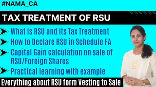 What is RSU || How to declare RSU in Schedule FA || How to show Capital Gain on RSU/Foreign Shares