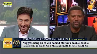 Jalen Rose "DAMN! Jokic & Murray showed up" on Lakers vs  Nuggets Game 3 I Get Up