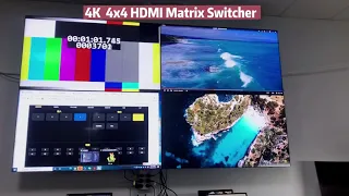 4x4 4K HDMI Matrix Switcher,seamless switching, splicing,rs232, Ir remote control