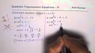 Solve Quadratic Trigonometric Equation with Higher Power 3