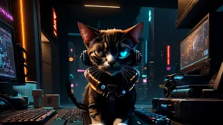 Melodic Minimal Techno Mix 2023 High Tech Cyberpunk Cat