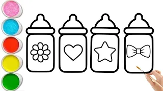 Drawing Baby Bottles for Kids | Fun and Easy Tutorial