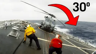 How Helicopters Land in Rough Seas