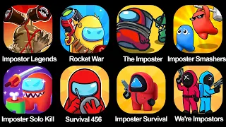 Impostor Legends, Rocket War, Save The Imposter, Imposter Smashers 2, Imposter Solo Kill, Survival 4