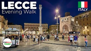 Lecce - The Florence of the South - Evening Walk - 4K - With Captions