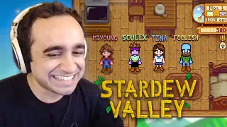 Squeex did a Stardew Valley CHALLENGE with Foolish, Miyoung, and Tinakitten!