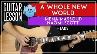 A Whole New World Guitar Tutorial 🧞Aladdin Mena Massoud & Naomi Scott Guitar Lesson |No Capo + TAB|