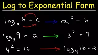 Writing Logarithmic Equations In Exponential Form