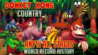 Donkey Kong Country - Any% All Stages Speedrun World Record History