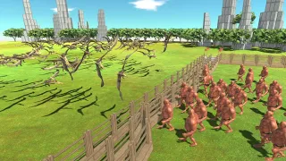 100 Pteranodon Army vs Fantasy Army with Similar Cost Animal Revolt Battle Simulator