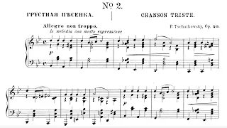 Pyotr Tchaikovsky: Chanson triste op. 40 No. 2 in G minor for piano solo (with score)