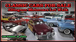 Walk Through Classic Car Inventory of Ellingson Motorcars January 2024 - 108 Cars & Trucks For Sale