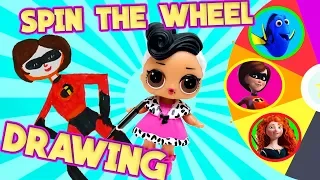 LOL Surprise Dolls Pixar Spin the Wheel Drawing Games! With Dollface and Sugar | LOL Dolls Families