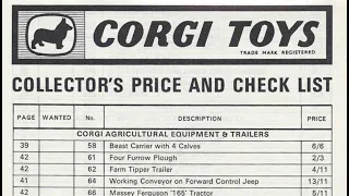 corgi toys 1967-1968 rates