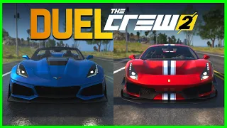 DUEL THE CREW 2 - CORVETTE C7 ZR1 VS FERRARI 488 PISTA