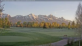 Teton time Lapse of sunrise viewed from Teton Pines golf course on May 31, 2024