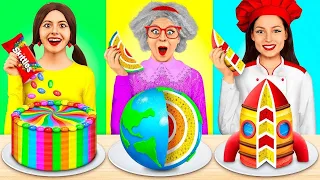 Desafío de cocina yo VS abuela | Decoración de Pasteles y Situaciones Divertidas por MEGA GAME