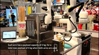 Robotic Ice Cream Serving at FABTECH 2016 - Kawasaki duAro robot