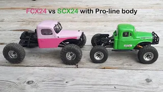 FMS VS SCX  "1/24" Power Wagon Comparisons and FCX chassis mod images