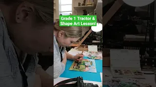 A Tractor Element of Art Shape art lesson for Grade 1 #grade1teacher #GRADE1 #grade1ideas #artlesson