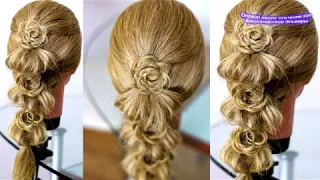 Коса без плетения  Причёска на 1 сентября  Hairstyle tutorial