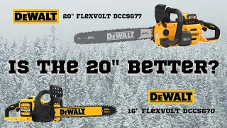 Flexvolt 20" Chainsaw Use/Comparison