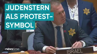 Israels UN-Botschafter protestiert mit Judenstern gegen Hamas-Gräueltaten