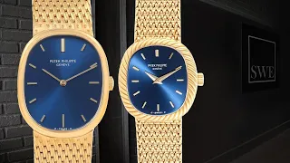 Patek Philippe Golden Ellipse 18k Yellow Gold Blue Dial Mens 3548 Ladies 4461 Watch | SwissWatchExpo