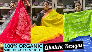 Buy Pure Hand Weaved, Painted Kalamkari, Modal Silk Ajrak, Linen & Ikkat Suits, Stoles From Ethniche