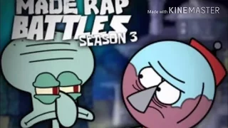 (Squidward VS Benson) {Epic Cartoon Made Rap Battles} [REMIX] #2