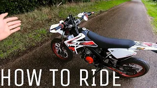 How To Ride A Geared 50cc Motorbike | 50cc Supermoto