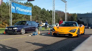 Mclaren 720S vs. Volkswagen Golf 7R vs. 700 HP Audi RS3 vs. tuned Golf MK3