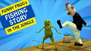 Crazy Frog Fishing Story With Dance In A Jungle. Frog Dance as Patila Dance Animation Video.