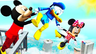 GTA 5 Mickey Mouse vs Donald Duck vs Minnie Mouse Water Ragdolls & Fails (Funny Moments) #6