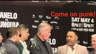 Oscar De La Hoya Blasts Canelo Alvarez At Munguia Press Conference: Watch The Best Moments