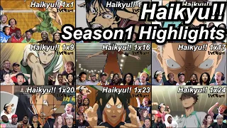 Haikyu!! Season 1 Reaction Highlights | Great Anime Reactors!!! | 【ハイキュー!!】【海外の反応】