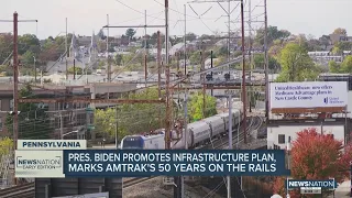 Pres. Biden promotes infrastructure plan, marks Amtrak's 50 years on the rails