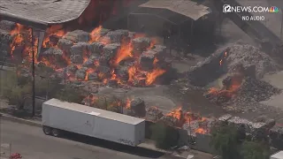 Sky 12 flies over 6-alarm fire in Phoenix