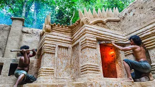 Building The Most Beautiful Temple Underground House For Living In The Deep Jungle