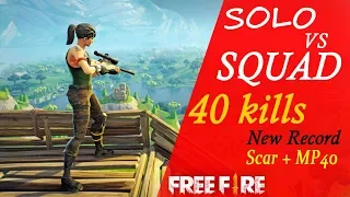 Solo vs Squad | 40 Kills || Gun Combo SCAR + MP40 || Garena Free Fire | Titan Gaming Army