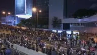 Laser protest held at HK government building