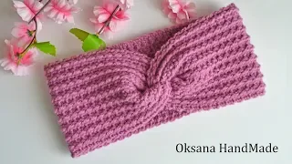 Повязка на голову крючком. crochet headband