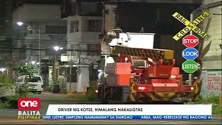 Kotse na nabangga ng tren sa Maynila