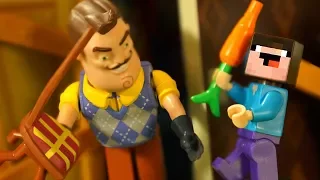 Hello Neighbor McFarlane vs LEGO Minecraft - Stop Motion Animation